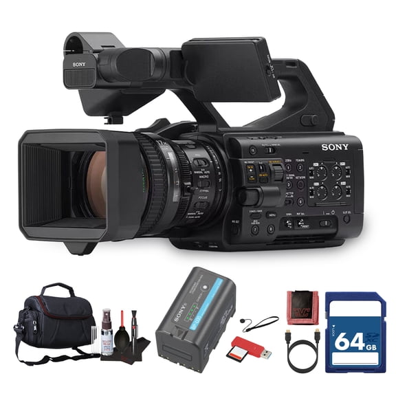 Sony PXW-Z300 3-CMOS XDCAM Camcorder | Shoulder-Mount Professional Video Camera With 17x Zoom Lens | 64GB Memory Card + Large Case + Card Reader + Memory Wallet + Cap Keeper + More