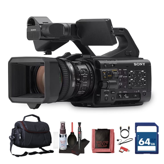 Sony PXW-Z300 3-CMOS XDCAM Camcorder | Shoulder-Mount Professional Video Camera With 17x Zoom Lens | 64GB Memory Card + Large Case + Card Reader + Memory Wallet + Cap Keeper + More