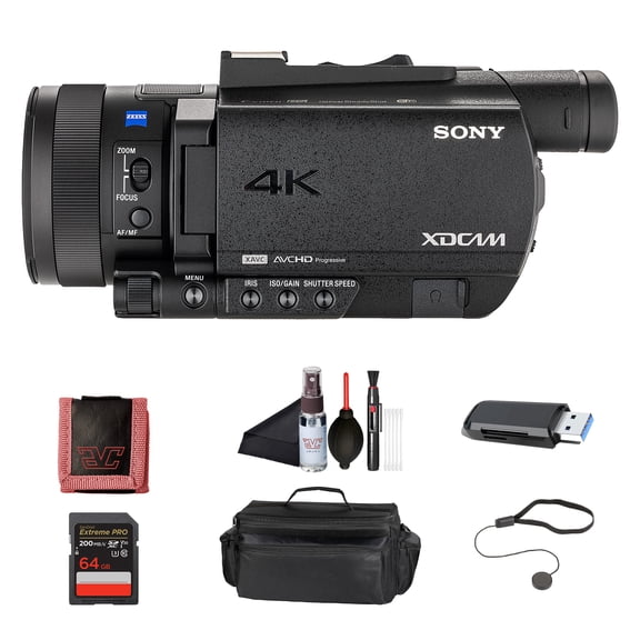 Sony PXW-Z90V 4K HDR XDCAM with Fast Hybrid AF PXW-Z90V, 64GB Memory Card, Bag, Card Reader, Memory Card Wallet, Cap Keeper, Cleaning Kit