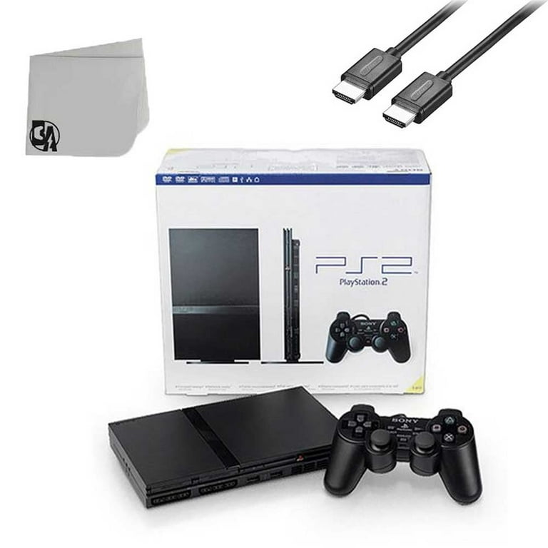 Sony PlayStation 2 Slim Video Game Console Black With HDMI Cable BOLT  AXTION Bundle Used 