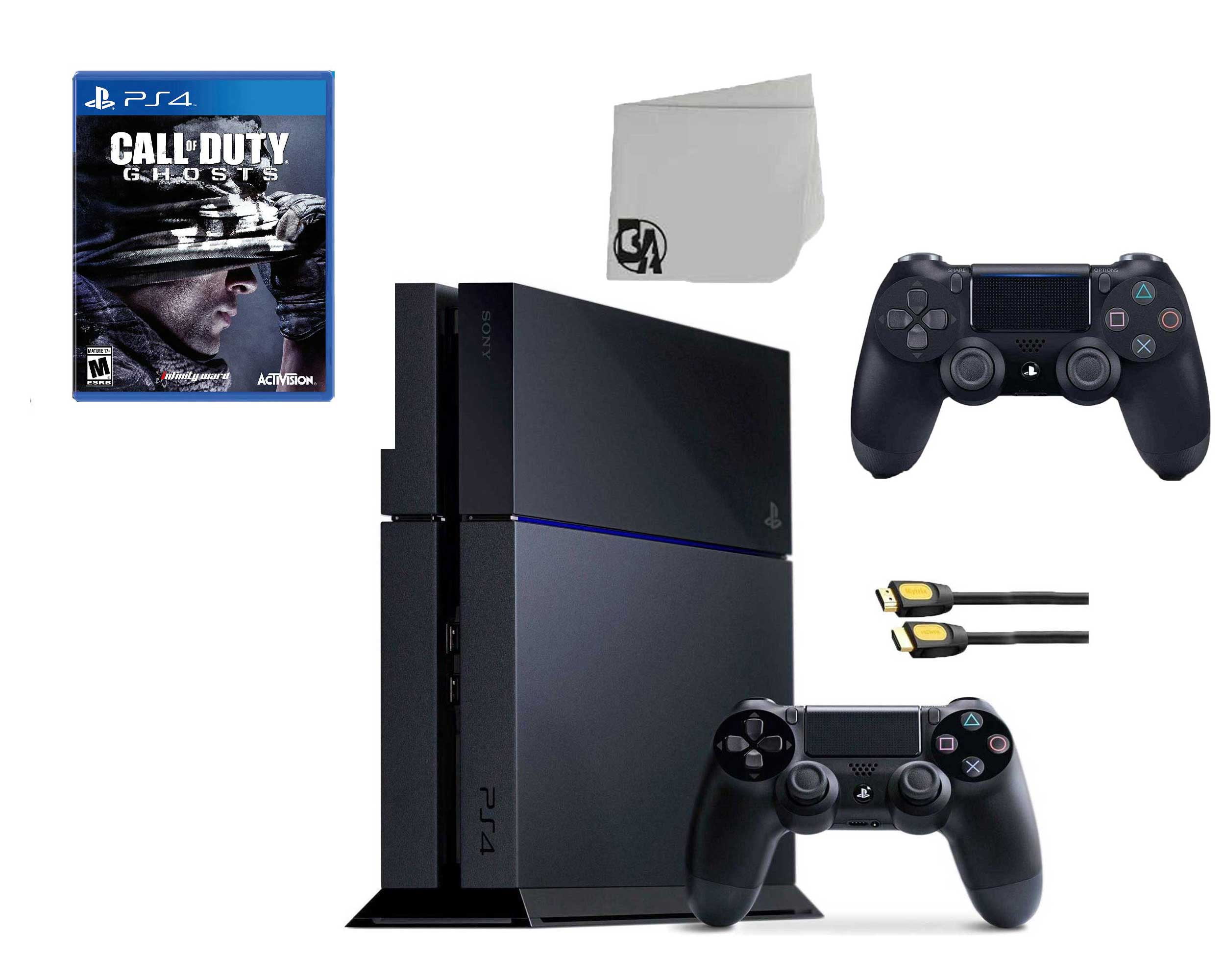 Sony PlayStation 4 500GB Gaming Console Black with Call of Duty Ghosts BOLT  AXTION Bundle Like New 