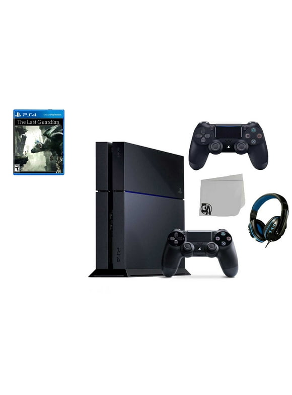 Sony PlayStation 4 500GB Gaming Console Black 2 Controller Included with The Last Guardian BOLT AXTION Bundle Like New