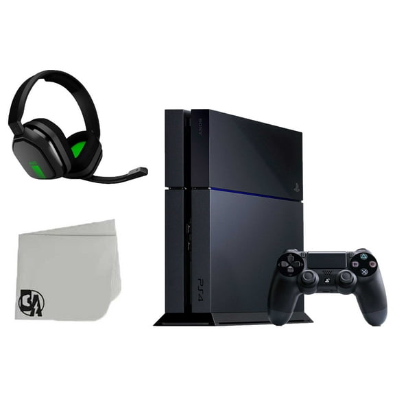 Pre-Owned Sony PlayStation 4 500GB Gaming Console Black with Astro A10 Gaming BOLT AXTION Bundle Lke New Black Green