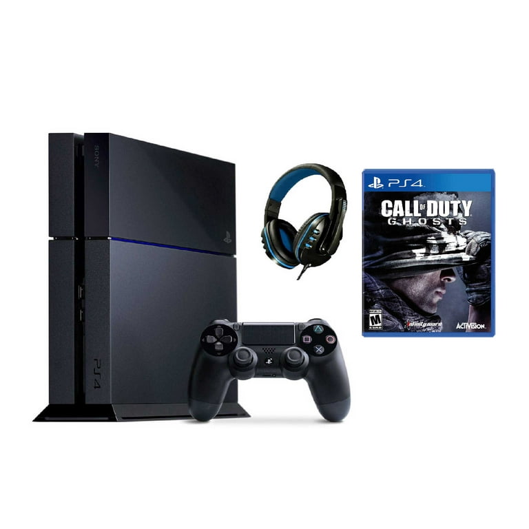 Sony PlayStation 4 500GB Gaming Console Black with Call of Duty Ghosts BOLT  AXTION Bundle Like New 