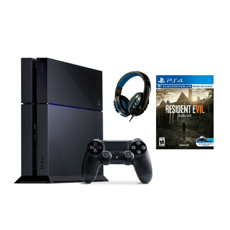 Sony PlayStation 4 500GB Gaming Console Black with Resident Evil 7 BOLT  AXTION Bundle Like New