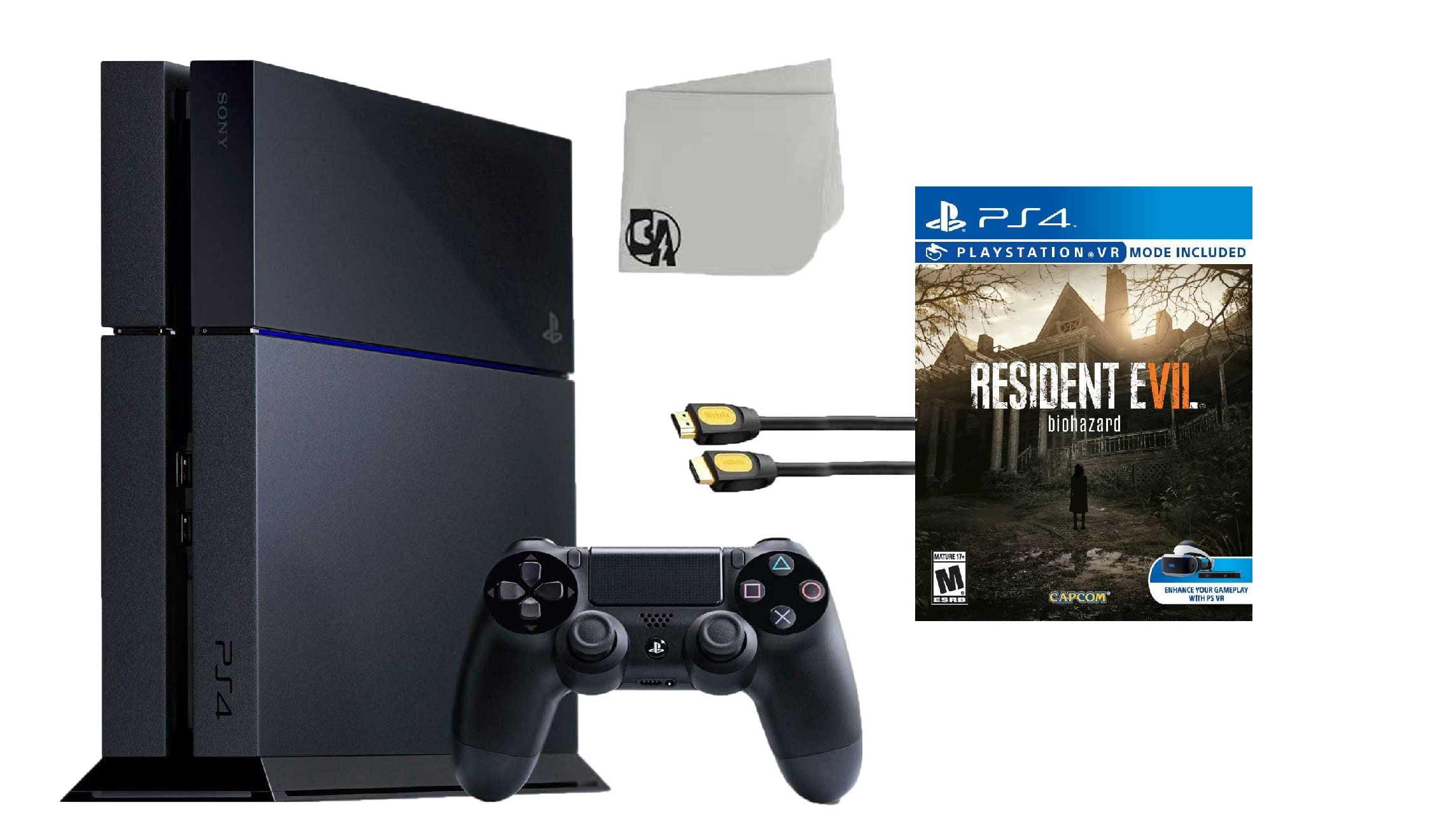 Sony PlayStation 4 500GB Gaming Console Black with Resident Evil 7 BOLT  AXTION Bundle Used