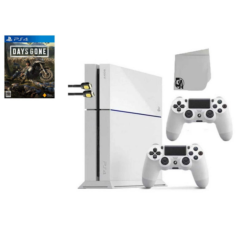Sony PlayStation 4 500GB Gaming Console White 2 Controller Included with Days  Gone BOLT AXTION Bundle Used 
