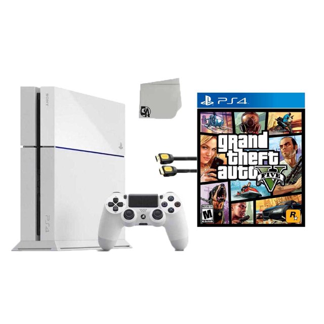 Sony PlayStation 4 500GB Gaming Console White with Grand Theft Auto V
