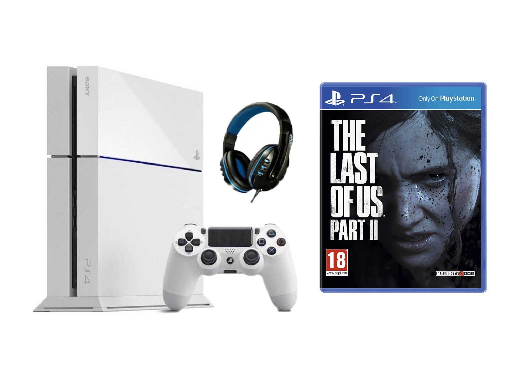 Sony PlayStation 4 500GB Gaming Console White with The Last of Us