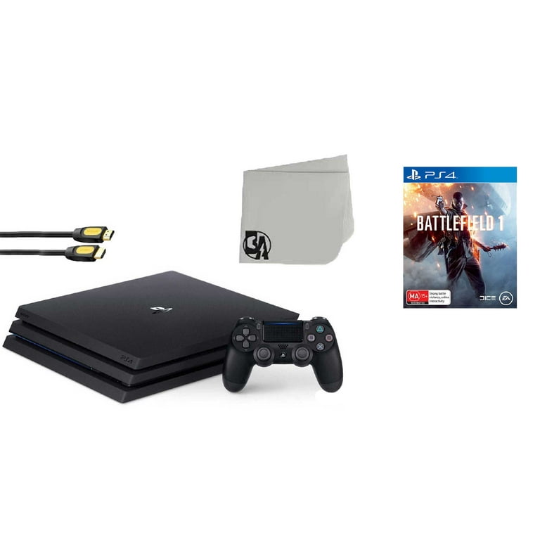 Sony PlayStation 4 PRO Glacier 1TB Gaming Console White with Battlefield 1  BOLT AXTION Bundle Like New