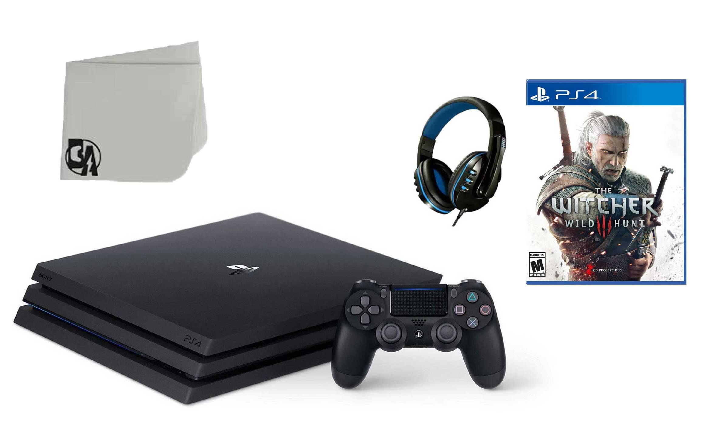 Sony PlayStation 4 500GB Gaming Console Black with The Witcher 3 Wild Hunt  BOLT AXTION Bundle Like New 