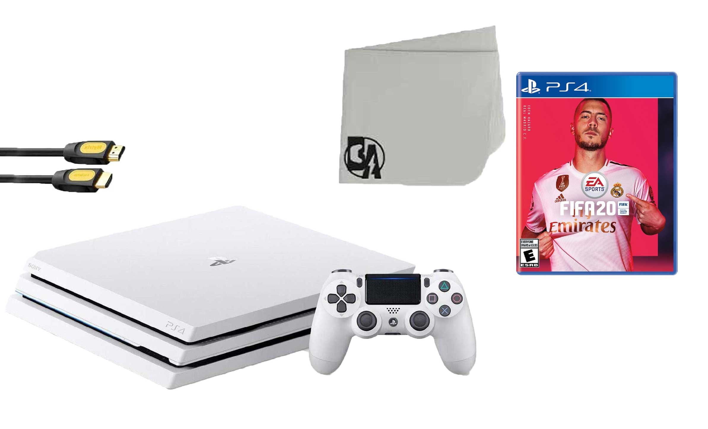 Sony PlayStation 4 PRO Glacier 1TB Gaming Console White with FIFA-19 BOLT  AXTION Bundle Used