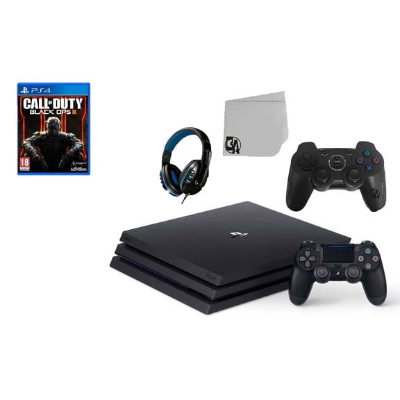 Pre-Owned Sony PlayStation 4 Pro 1TB Gaming Console Black 2 Controller Included with Call Of Duty Black Ops 3 BOLT AXTION Bundle Used