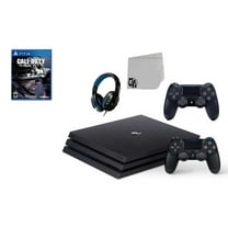 Pre-Owned Sony PlayStation 4 Pro 1TB Gaming Console Black 2 Controller Included with Call of Duty Ghosts BOLT AXTION Bundle