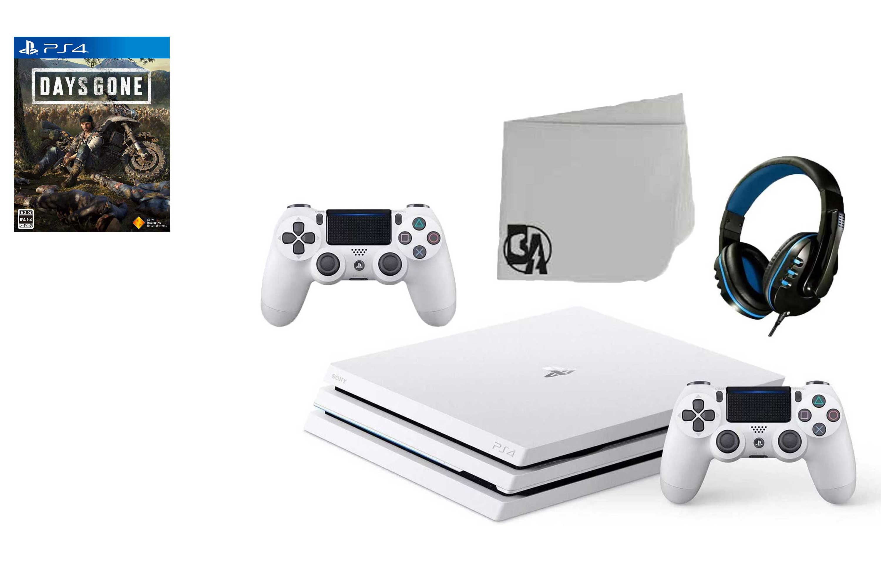 Sony PlayStation 4 500GB Gaming Console White 2 Controller Included with Days  Gone BOLT AXTION Bundle Used 