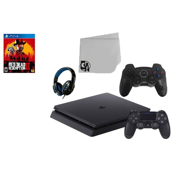 Sony, 2215A, PlayStation 4 Slim 500GB Gaming Console with 2 Controllers, Black, 1, 1, 1