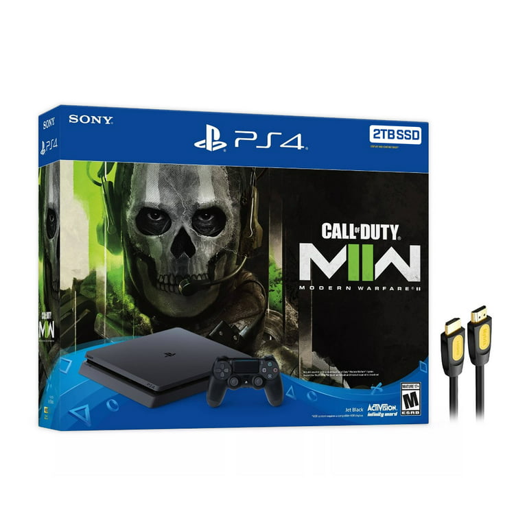 Sony PlayStation 4 Slim Call of Duty Modern Warfare II Bundle Upgrade 2TB SSD  PS4 Gaming Console, Jet Black, with Mytrix High Speed HDMI - 2TB Internal  Fast Solid State Drive Enhanced