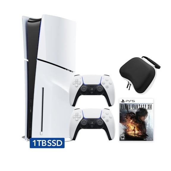 Sony PlayStation 5 1T Slim Disc Edition Video Game Console Voucher, White, 2 Count