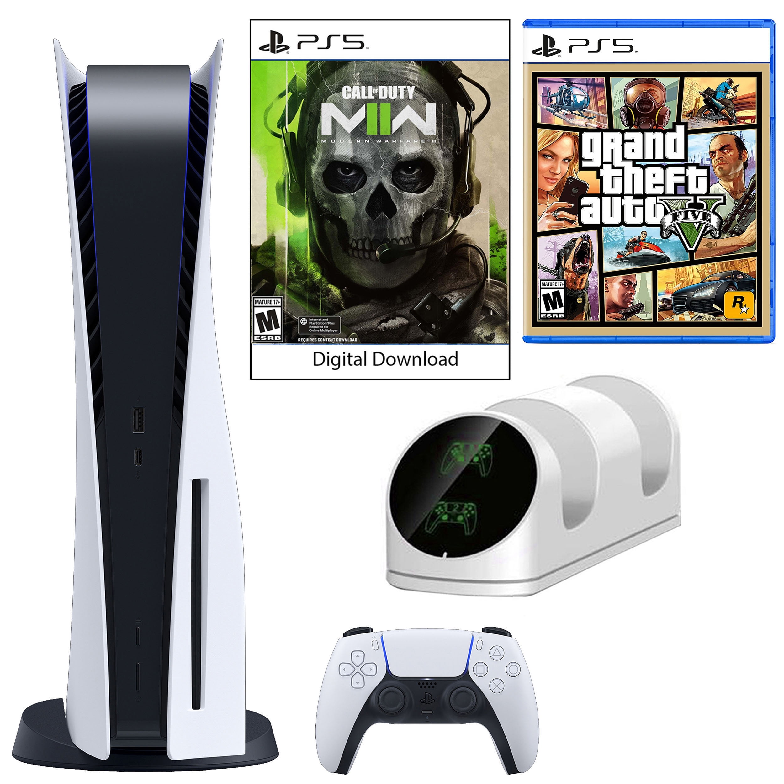 Sony PlayStation 5 Core COD: Modern Warfare II Console with GTA V and Dual  Charging Dock 