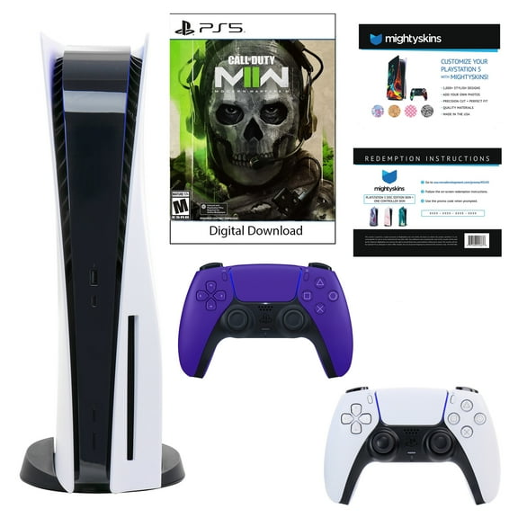 Sony PlayStation 5 Core Console with Call of Duty: Modern Warfare II with Voucher and DualSense Controller in Galactic Purple