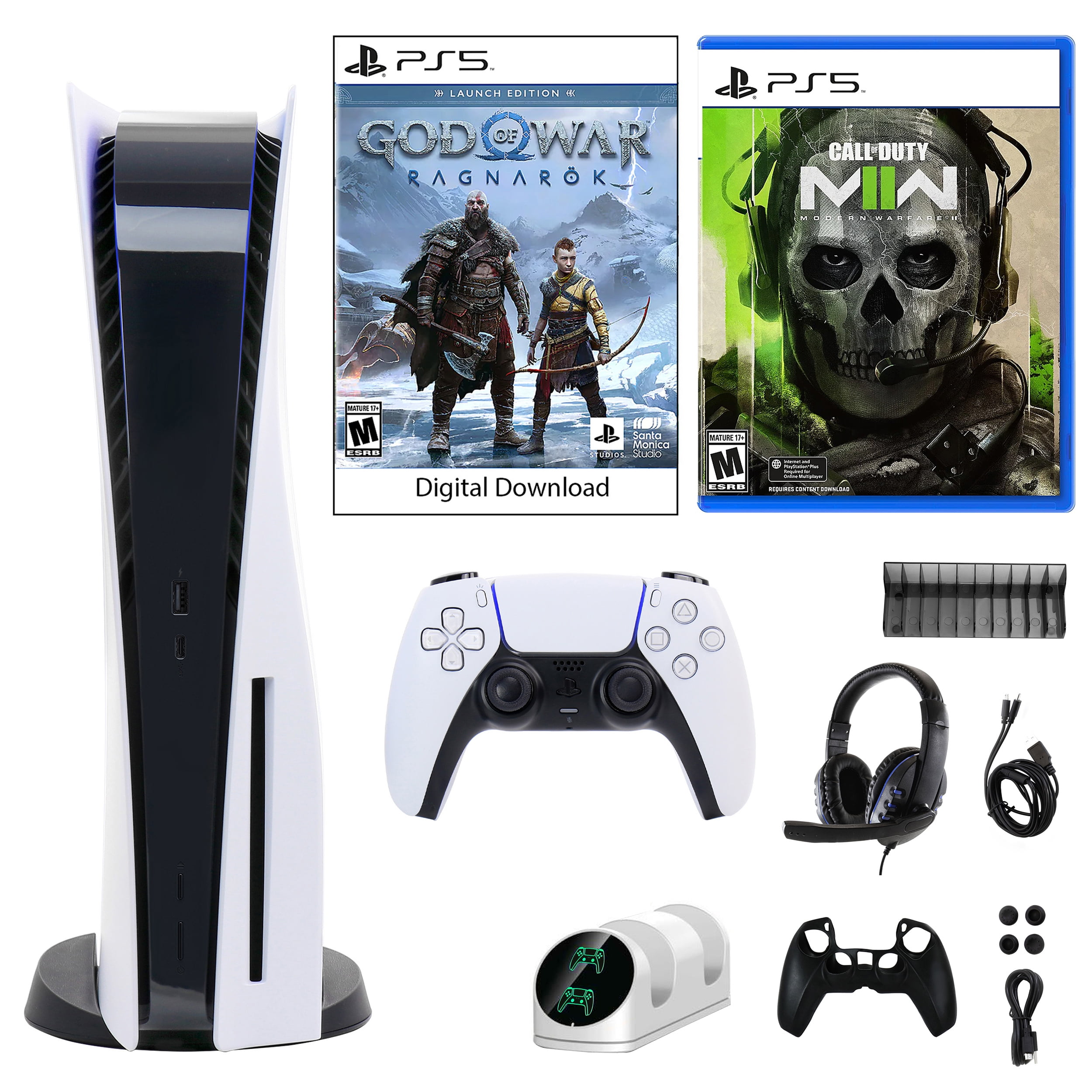  PS5 Digital Edition – God of War Ragnarök Bundle : Video Games