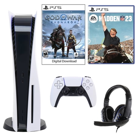Sony PlayStation 5 Core Console with God of War: Ragnarok with Universal Headset and Madden 23