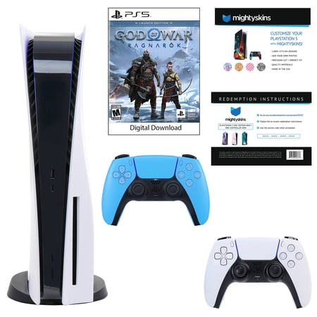 Sony PlayStation 5 Core Console with God of War: Ragnarok with Voucher and DualSense Controller in Starlight Blue