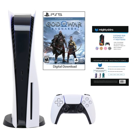 Sony PlayStation 5 with God of War: Ragnarok Download Voucher & One Controller, Black
