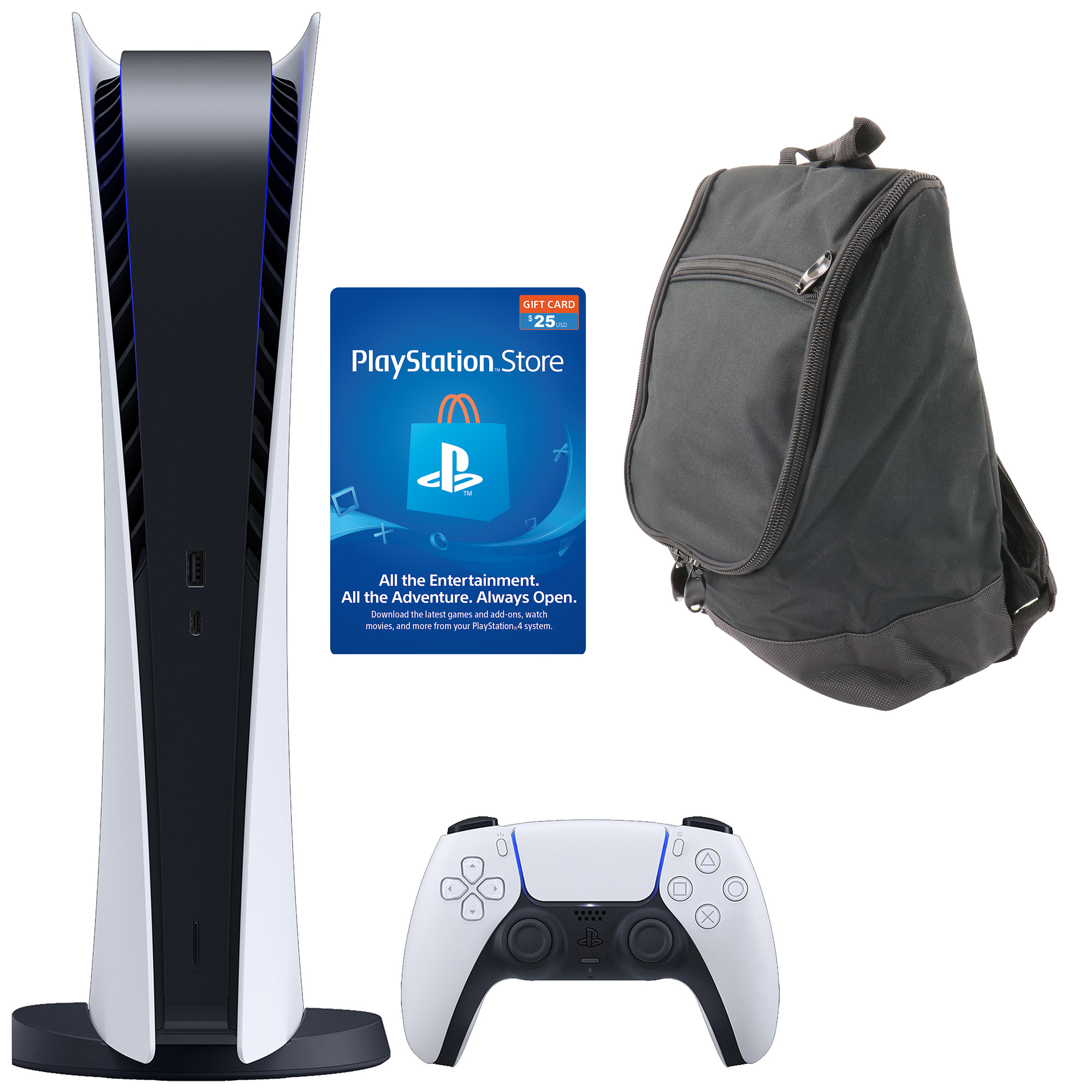 Sony PlayStation 5 Digital Console with $25 PSN Card and Carry Bag