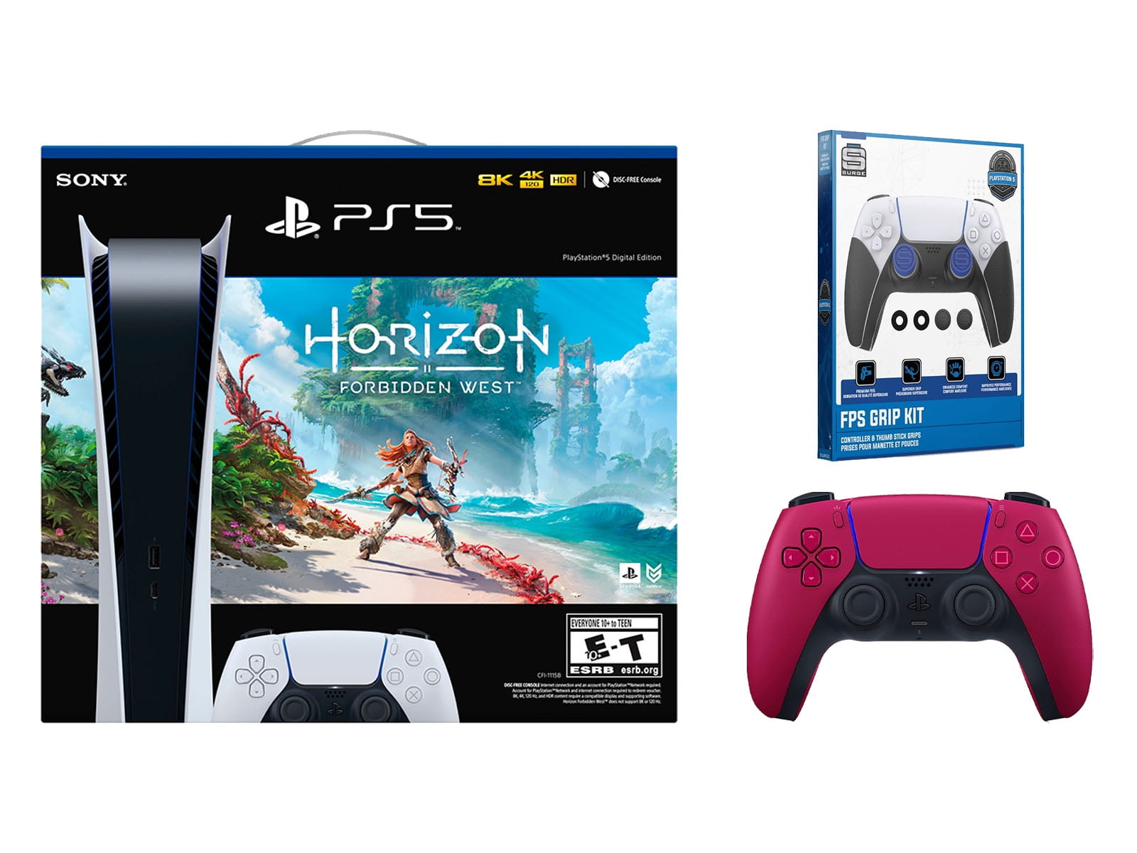 Sony PlayStation 5 Console (PS5 Digital Console) Digital Version w/ Nova  Pink Controller and Holder Mount Limited Edition Bundle 