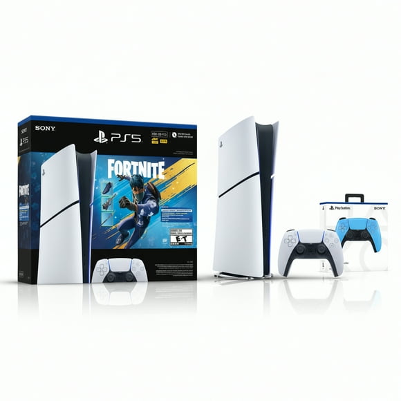 Sony PlayStation 5 Digital Holiday Bundle + PlayStation 5 DualSense Wireless Controller Starlight Blue