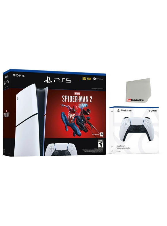 Sony PlayStation 5 Digital Slim Marvel’s Spider-Man 2 Bundle with Extra White Controller