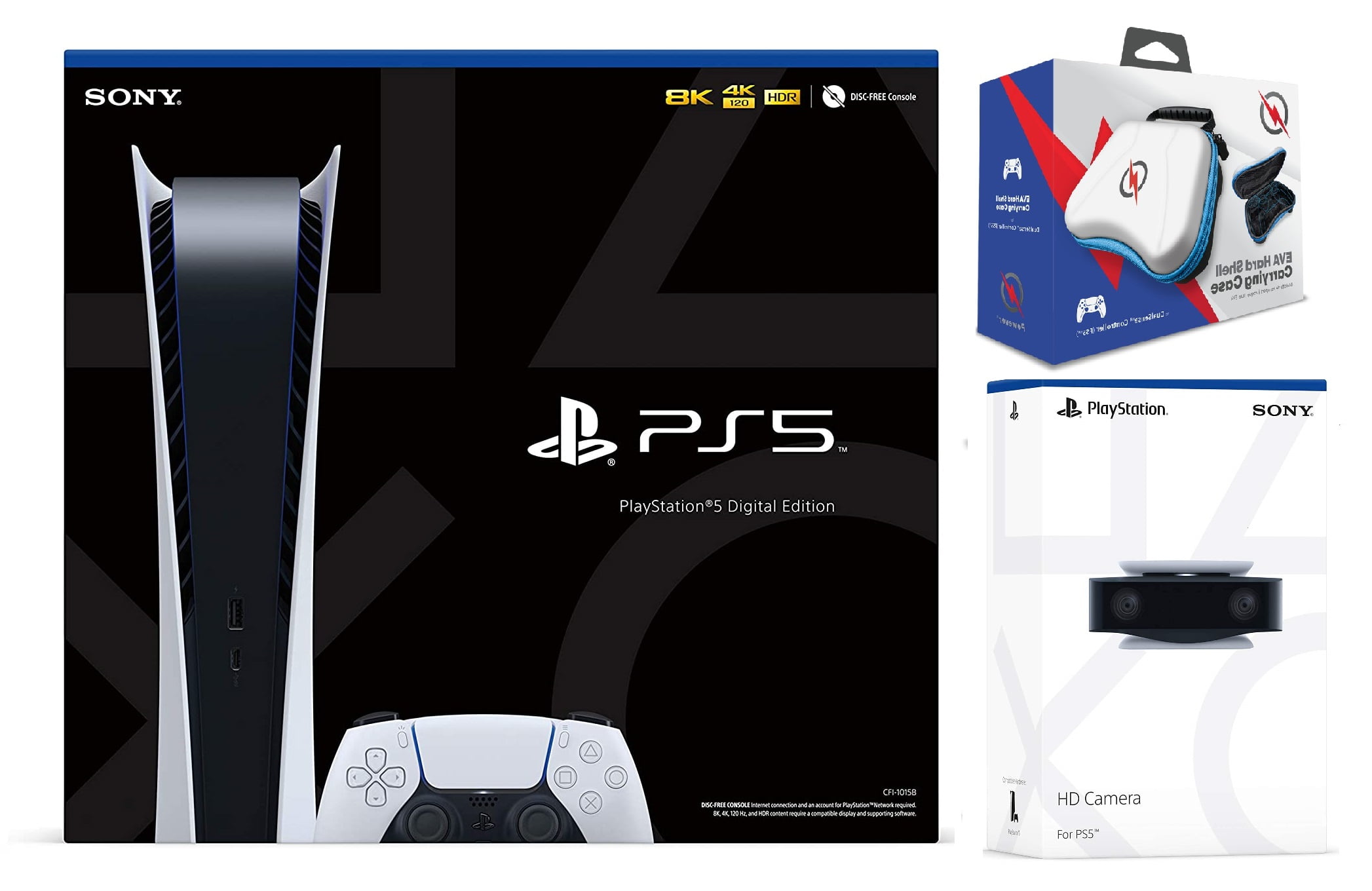 2023 New PlayStation 5 Slim Digital Edition Bundle with Two Dualsense  Controllers and Mytrix Hard Shell Protective Controller Case - Slim PS5 1TB  PCIe SSD Gaming Console 