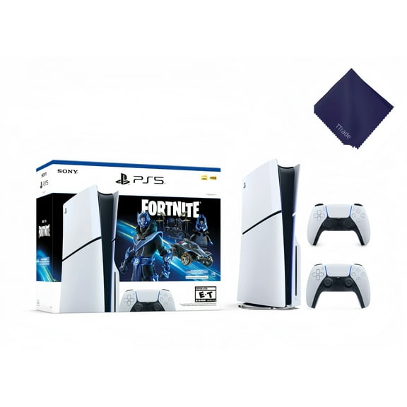 Sony PlayStation_5 Disc Edition Fortnite Cobalt Star Bundle with Extra Controller, 1TB SSD, and 4K Gaming Power