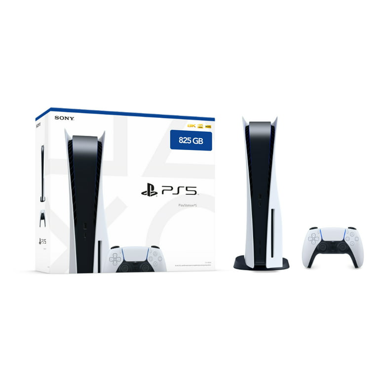  Sony PS5 PlayStation 5 Digital Edition Gaming Console +  Wireless Controller - 16GB GDDR6 RAM, 825GB SSD, 120Hz 8K Output, White :  Video Games