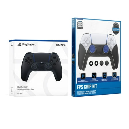 Sony PlayStation 5 DualSense Wireless Controller with FPS Grip Kit Bundle - Midnight Black