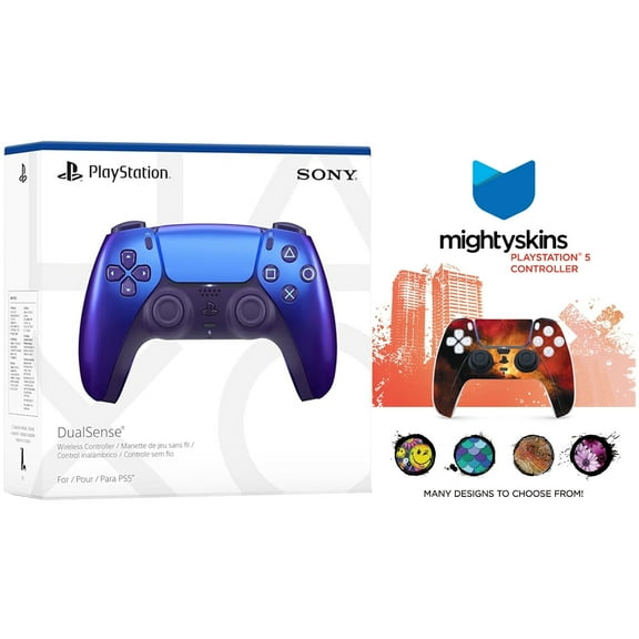 Sony PlayStation 5 DualSense Wireless Controller with MightySkins Custom Decal Skin Voucher - Chroma Indigo
