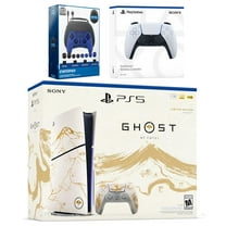 Sony PlayStation 5 Ghost of Yotei Disc Bundle   Extra Controller, Accessory Kit - Glacier White