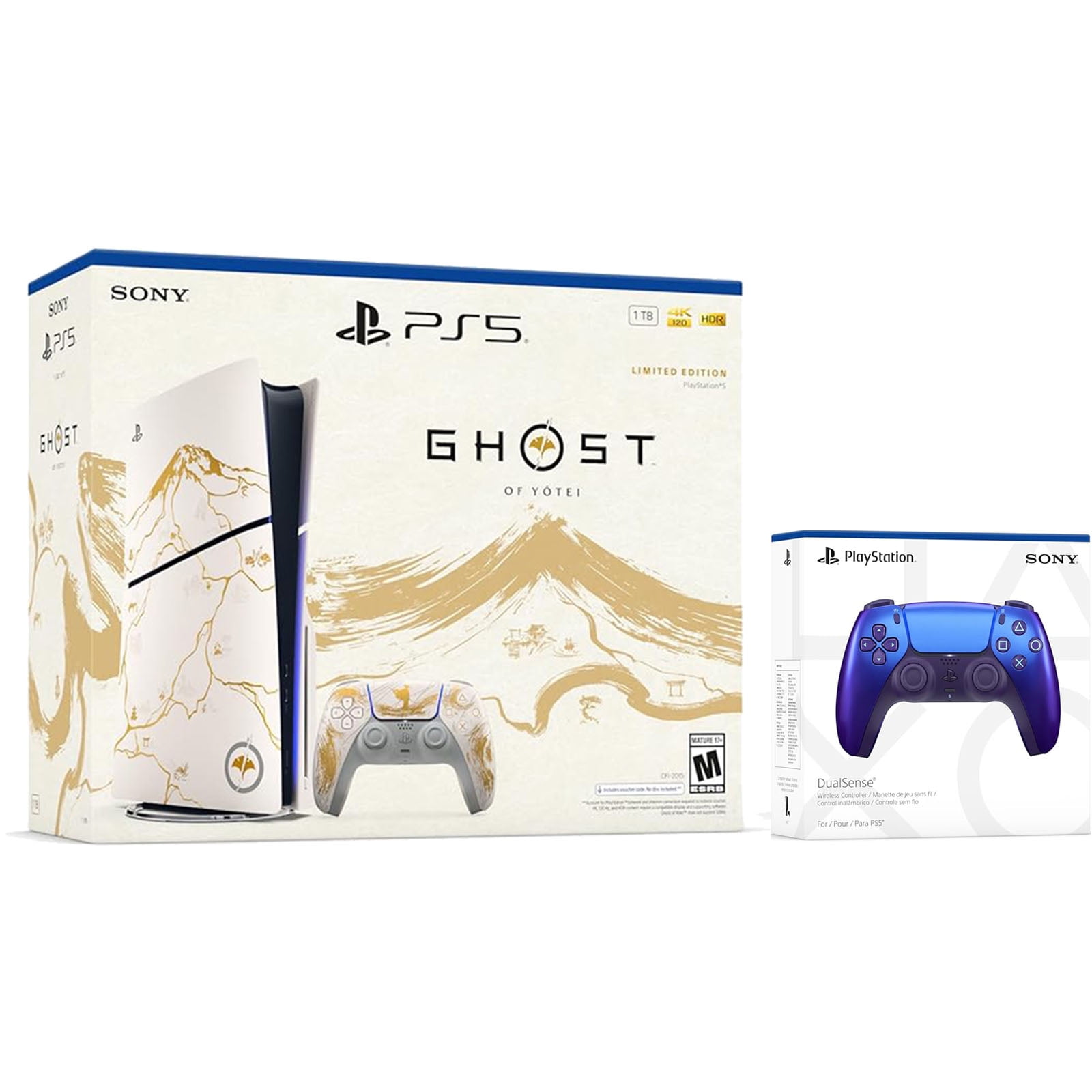 Sony PlayStation 5 Ghost of Yotei Disc Bundle + Extra Controller - Chroma Indigo