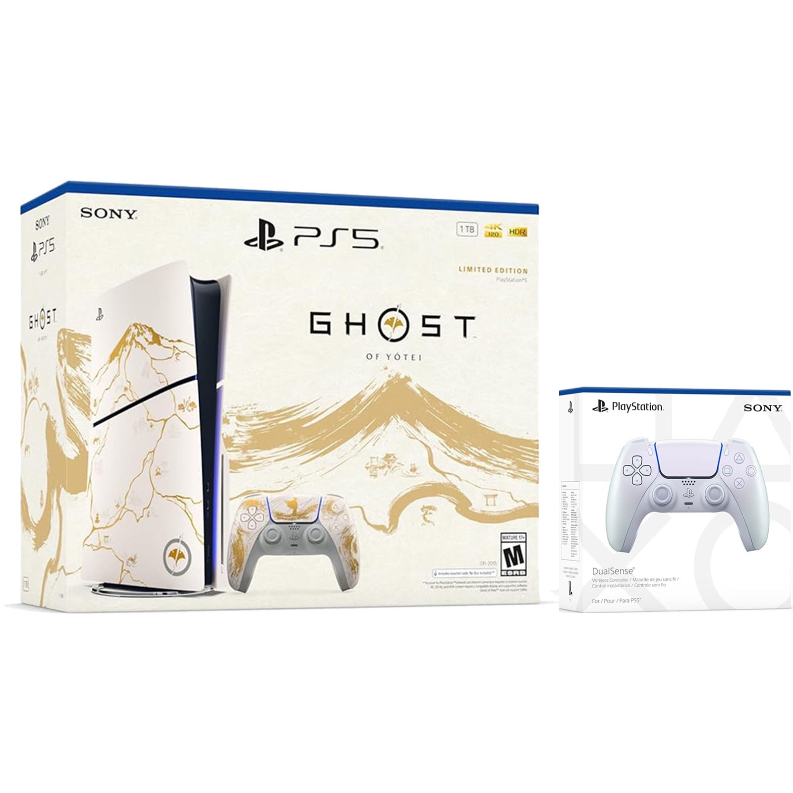 Sony PlayStation 5 Ghost of Yotei Disc Bundle + Extra Controller - Chroma Pearl