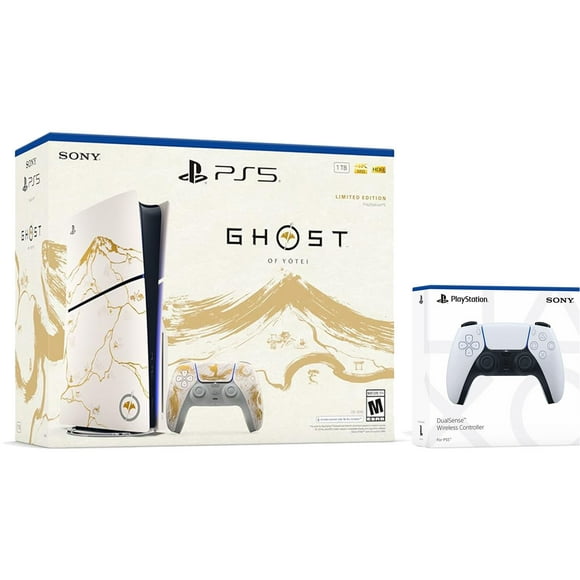 Sony PlayStation 5 Ghost of Yotei Disc Bundle + Extra Controller - Glacier White