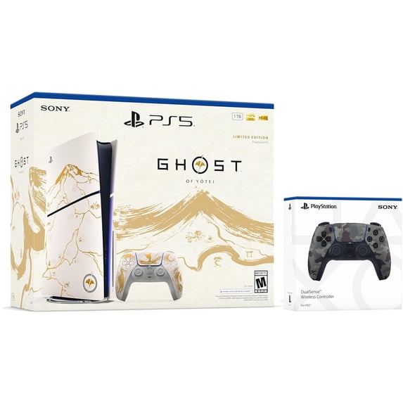 Sony PlayStation 5 Ghost of Yotei Disc Bundle + Extra Controller - Gray Camo