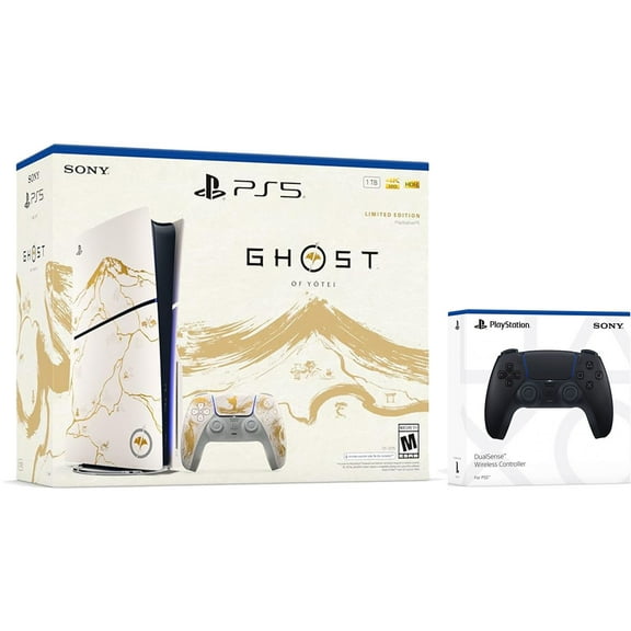 Sony PlayStation 5 Ghost of Yotei Disc Bundle + Extra Controller - Midnight Black