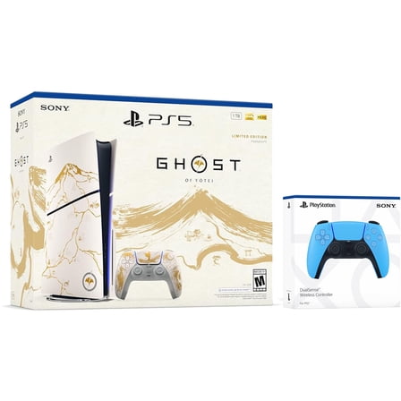 Sony PlayStation 5 Ghost of Yotei Disc Bundle + Extra Controller - Starlight Blue