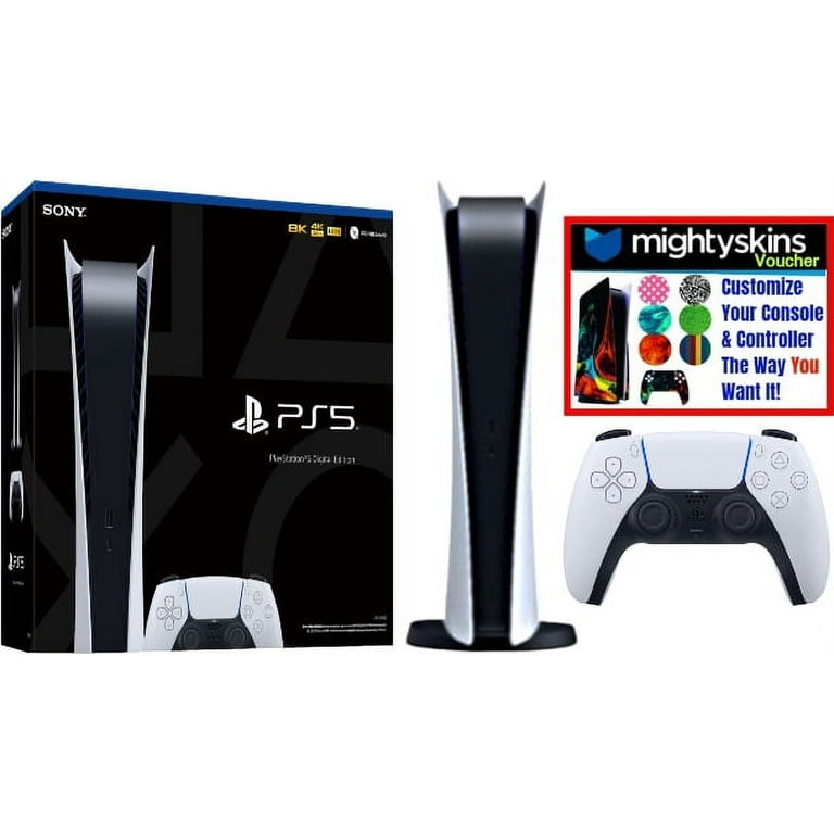 Sony PlayStation 5 PS5 Digital Edition Version Video Game Console W/  Mightyskins Custom Skin Code Voucher - Bundle