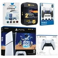 thumbnail image 1 of Sony PlayStation 5 Slim Digital Astro Bot Bundle with Extra Glacier White Controller, FPS Grip Kit, MightySkins Code and 2 Year Extended Warranty, 1 of 5