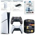 thumbnail image 1 of Sony PlayStation 5 Slim Digital Bundle with Disc Drive, Extra Controller, Vertical Stand, MightySkins Voucher and 2 Year Extended Warranty - Gray Camo, 1 of 4