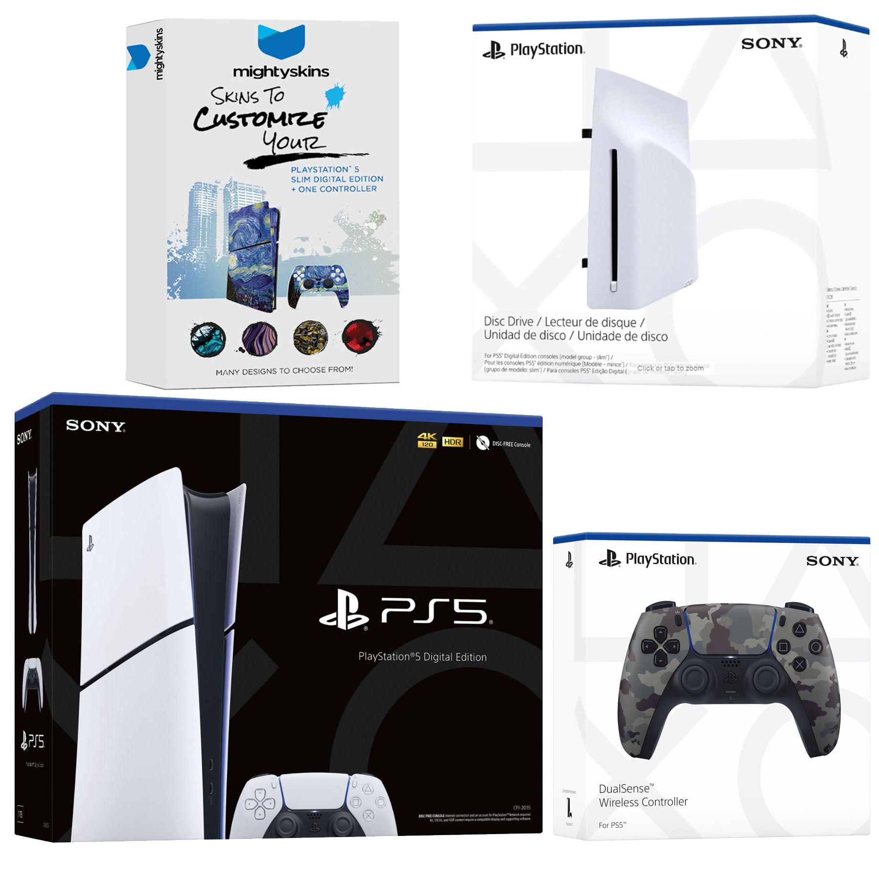 Sony PlayStation 5 Slim Digital Bundle with Disc Drive, Extra