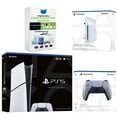 thumbnail image 1 of Sony PlayStation 5 Slim Digital Bundle with Disc Drive, Extra Controller and MightySkins Game Collection - Sterling Silver, 1 of 4