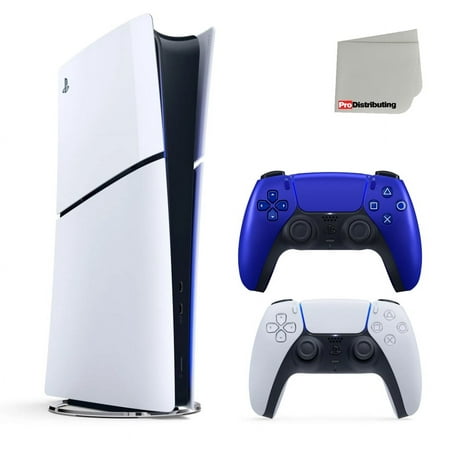Sony PlayStation 5 Slim Digital PS5 Video Game Console with Extra Cobalt Blue Controller